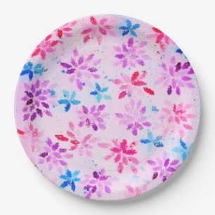 "Mosaic Dreams" Artistic Floral Party Paper Plates