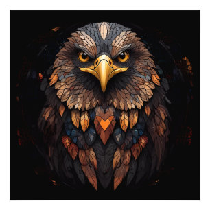 Mosaic Eagle Portrait Photo Print