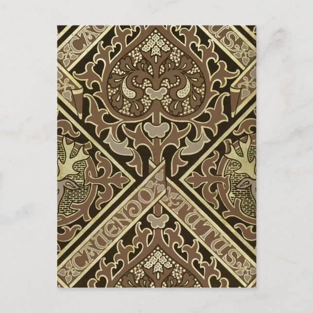 Mosaic ecclesiastical wallpaper design postcard (Front)