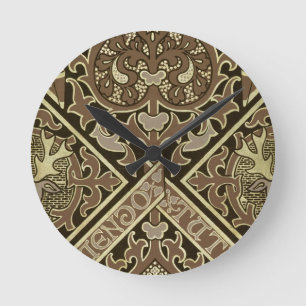Mosaic ecclesiastical wallpaper design round clock
