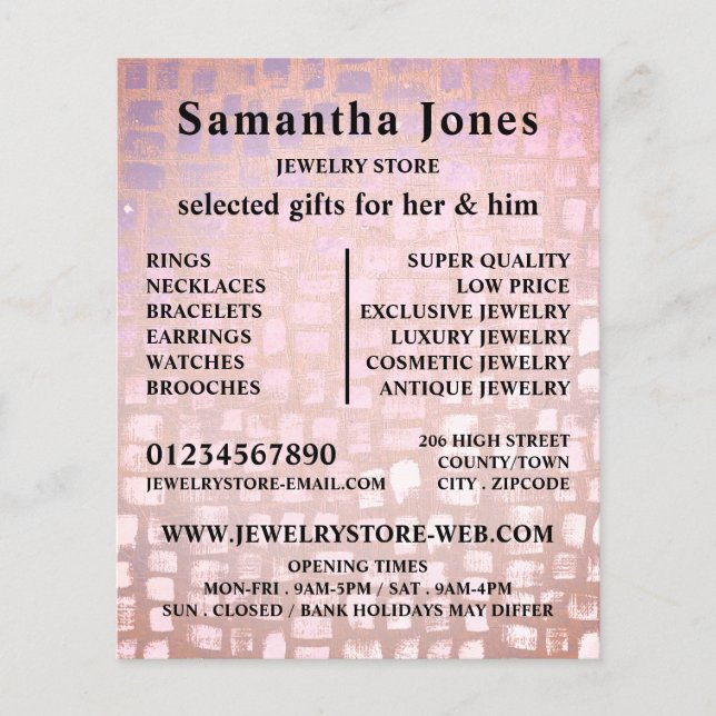 Mosaic Effect, Jewellery Store Flyer (Front)