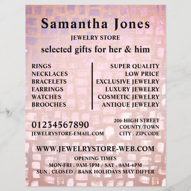 Mosaic Effect, Jewellery Store Flyer (Front)