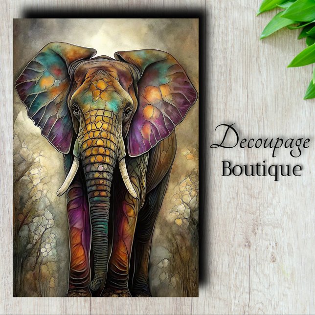 Mosaic Elephant Decoupage Tissue Paper (Mosaic Elephant Decoupage Tissue Paper)