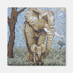 Mosaic elephant magnet
