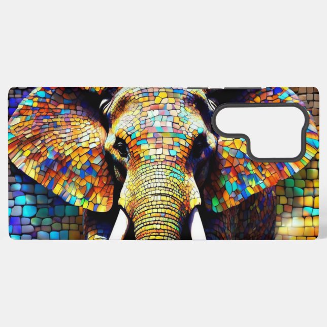 Mosaic Elephant Samsung Galaxy S22 Ultra Case (Back Horizontal)
