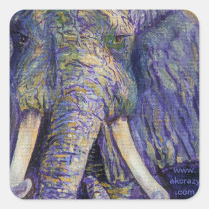 Mosaic elephant square sticker