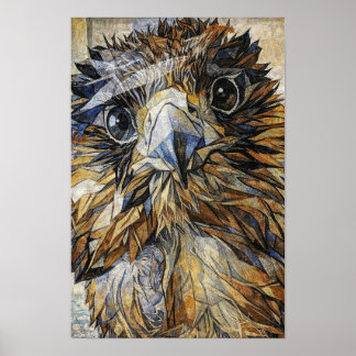 Mosaic Falcon - Geometric Bird of Prey Wall Art