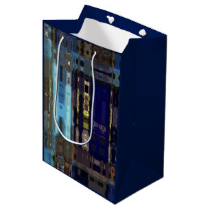 Mosaic Faux Glass Blue tone design Medium Gift Bag