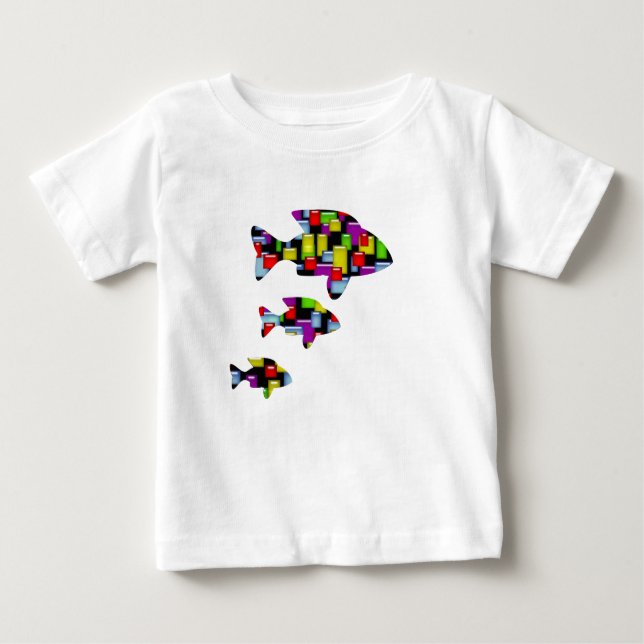 mosaic fish baby T-Shirt (Front)
