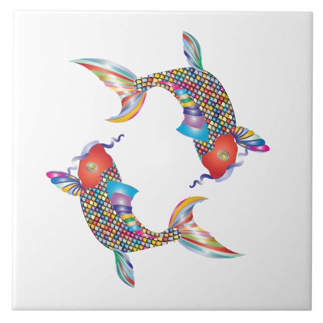 Mosaic Fish  Ceramic Tile (Front)