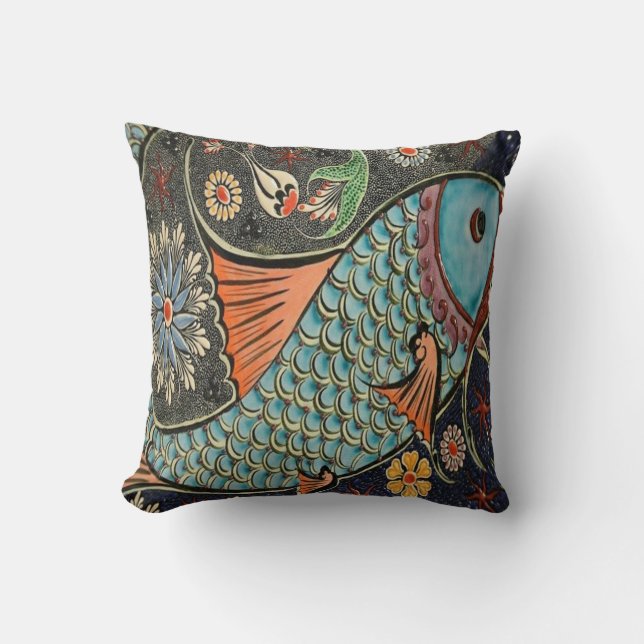 Mosaic fish pet cushion (Front)