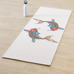 Mosaic Fish  Yoga Mat