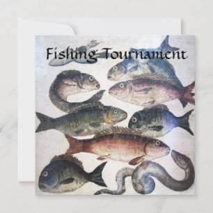 MOSAIC FISHES,OCEAN SEA LIFE FISHING TOURNAMENT INVITATION