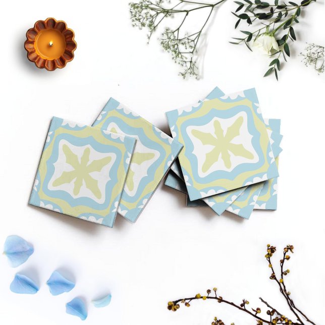 mosaic floor Ceramic Tile (blue-yellow) (Creator Uploaded)