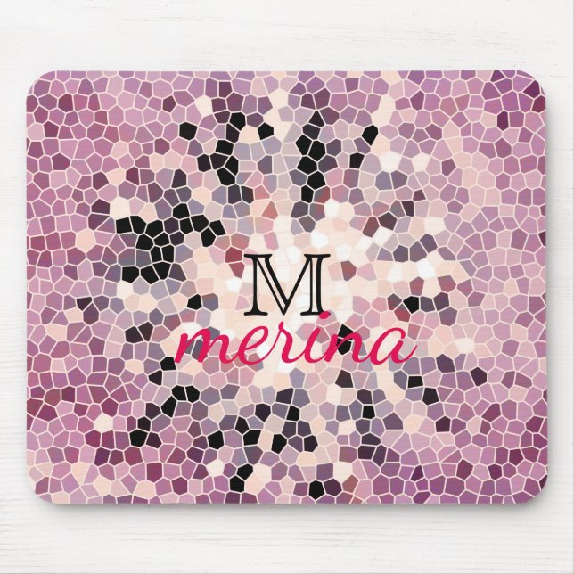 Mosaic Floor Decorative Geometric Tiles Pixel Mouse Pad (Front)