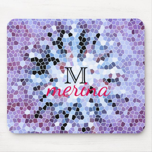 Mosaic Floor Decorative Geometric Tiles Pixel Mouse Pad (Front)