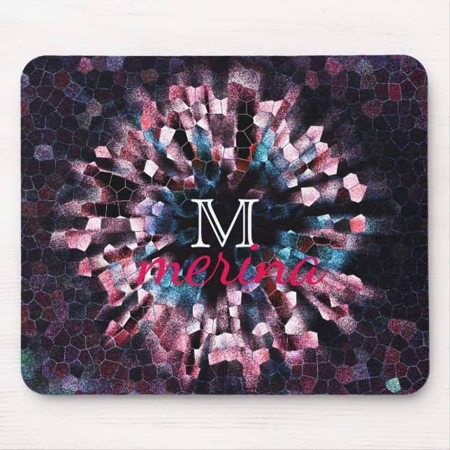 Mosaic Floor Decorative Geometric Tiles Pixel Mouse Pad (Front)