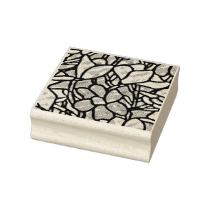 Mosaic Floral Tiles Rubber Stamp