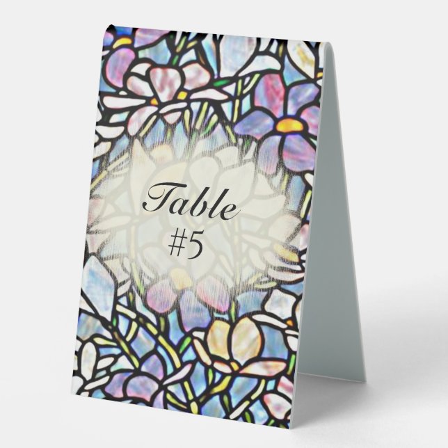 Mosaic Floral Tiles Table Numbers (Front)