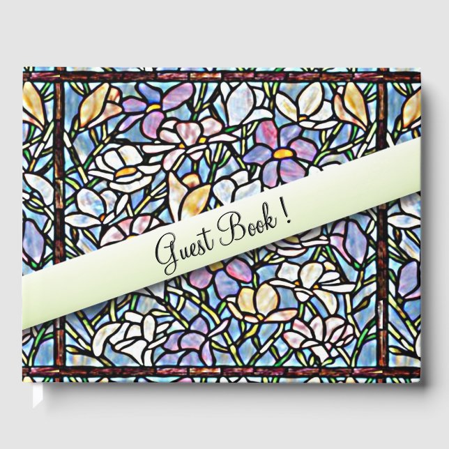 Mosaic Floral Wedding Guest Book (Front)