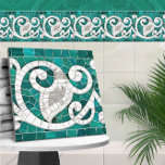 Mosaic Flourish Marble Ornament Green and White Ceramic Tile<br><div class="desc">Mosaic Flourish Marble Ornament Green and White</div>