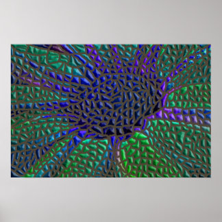 Mosaic flower poster