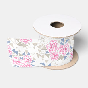 Mosaic, flowers satin ribbon