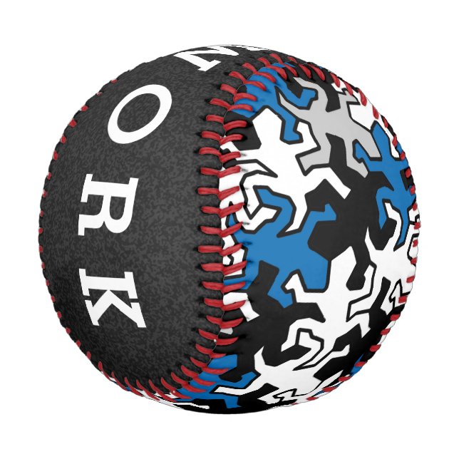 Mosaic Geckos Pattern - blue black white grey Baseball (Angled)