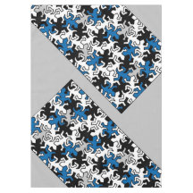 Mosaic Geckos Pattern - blue black white grey