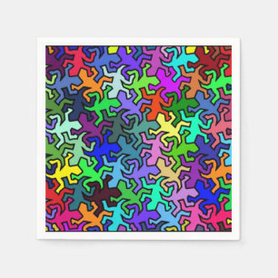 Mosaic Geckos Pattern - coloured Napkin