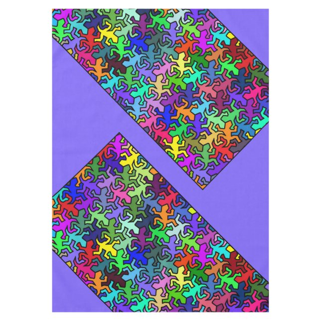 Mosaic Geckos Pattern - coloured Tablecloth (Front)