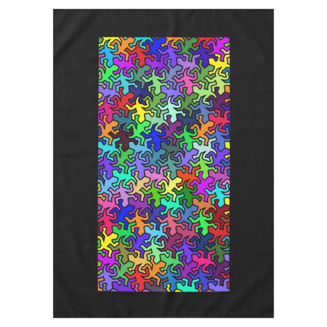 Mosaic Geckos Pattern - coloured Tablecloth (Front)