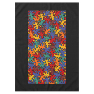 Mosaic Geckos Pattern - Earth Colour Tablecloth