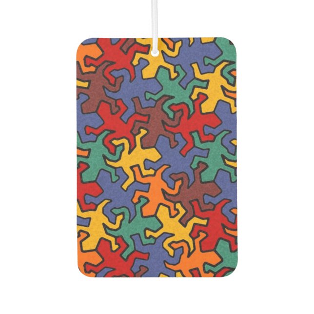 Mosaic Geckos Pattern - earth colours + your ideas Car Air Freshener (Front)