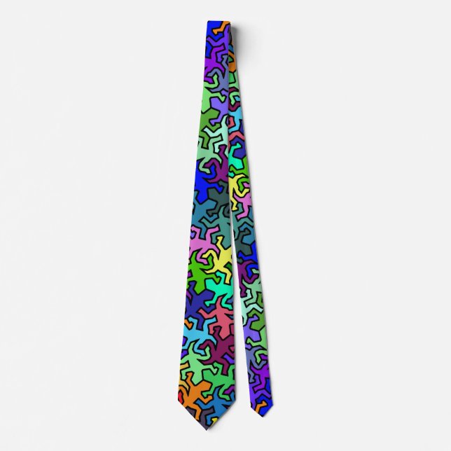 Mosaic Geckos Pattern - multi coloured Tie (Front)