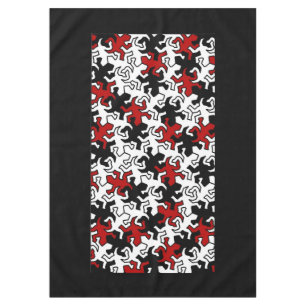 Mosaic Geckos Pattern - red black white Tablecloth