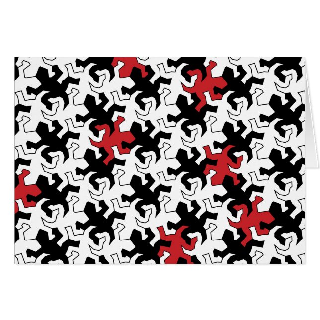 Mosaic Geckos - red black white (Front Horizontal)