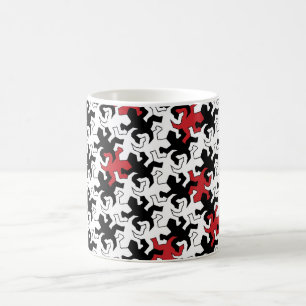 Mosaic Geckos - red black white Coffee Mug