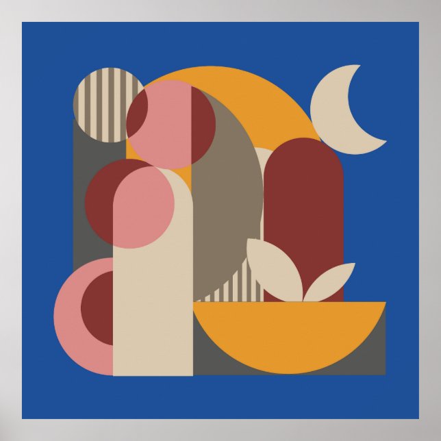 Mosaic Geometric Abstract Mural Modern Art  Poster (Front)