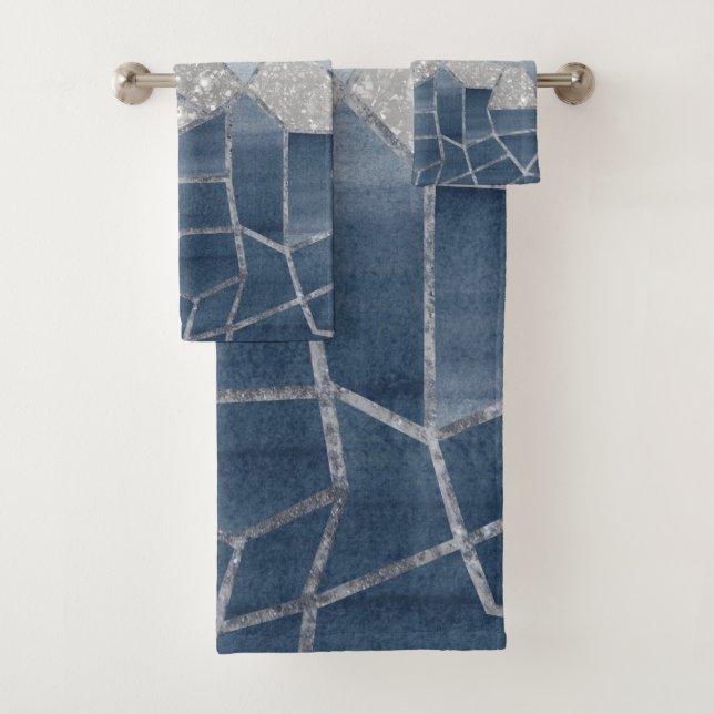 Mosaic Geometric Glam #3 #geo #decor #art Bath Towel Set (Insitu)