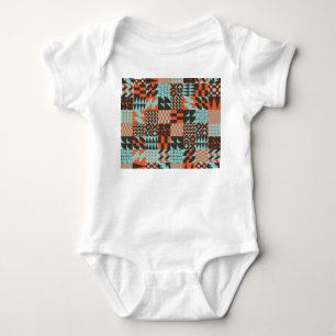 Mosaic geometric tiles, seamless elegant pattern. baby bodysuit