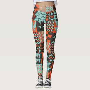 Mosaic geometric tiles, seamless elegant pattern. leggings