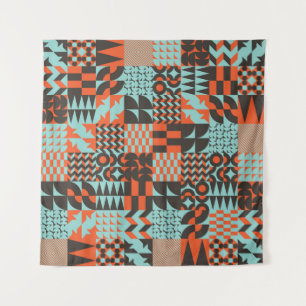 Mosaic geometric tiles, seamless elegant pattern. tapestry