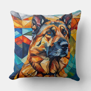 🐶 Mosaic German Shepher Dog Cosy Home Style 🖤 Cushion