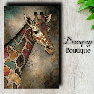 Mosaic Giraffe Decoupage Tissue Paper
