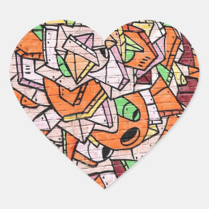 Mosaic Graffiti Art Heart Sticker