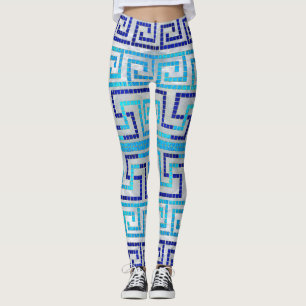 Mosaic Greek Meander Greek Key Ornament Leggings