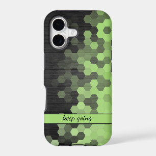 Mosaic green pattern iPhone Case