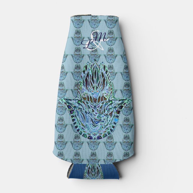 Mosaic Hamsa Hand Bottle Cooler (Front)