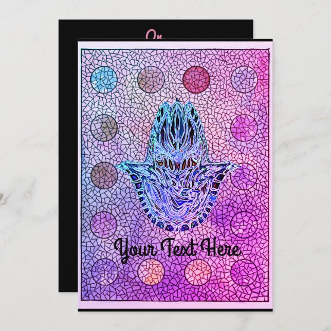 Mosaic Hamsa Hand Invitation (Front/Back)